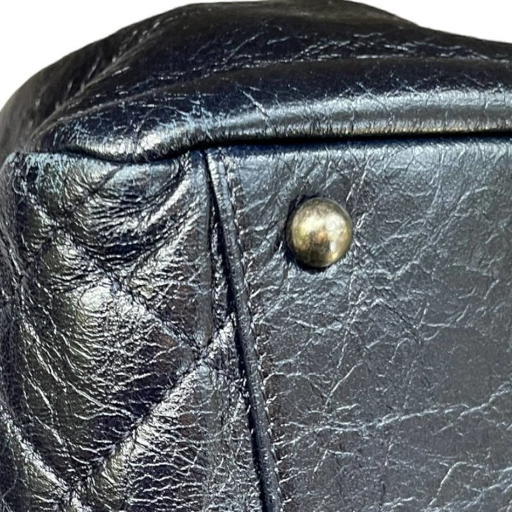 Chanel Accordion Large Quilted Crackled Handbag Blue - Picture 16 of 16
